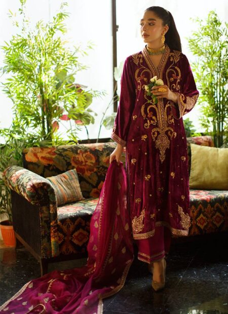 Miyera Berry Shirt And Dupatta