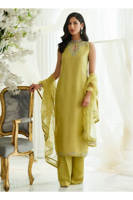 Vert Shirt And Dupatta