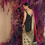 Black Mukaish Angarkha With Gold & Silver Work Paired With Jamavar Azaar – SHK-1019 - Image 2
