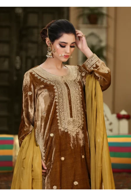 Mustard Korean Raw Silk - Image 3