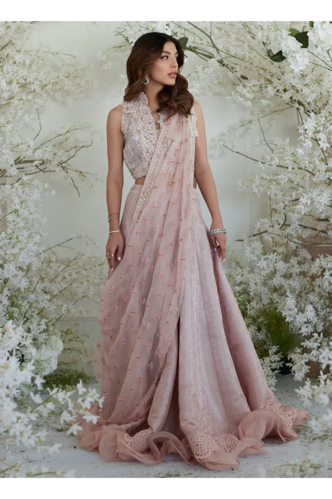 Winona Pink Lehnga Saree - Image 3