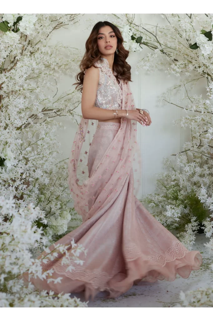 Winona Pink Lehnga Saree - Image 7