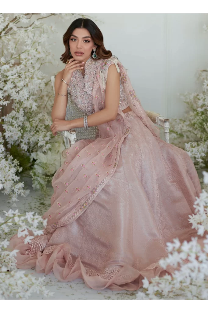 Winona Pink Lehnga Saree - Image 5
