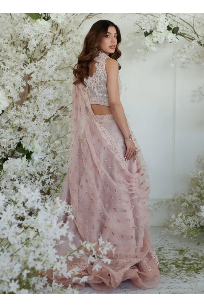 Winona Pink Lehnga Saree - Image 4
