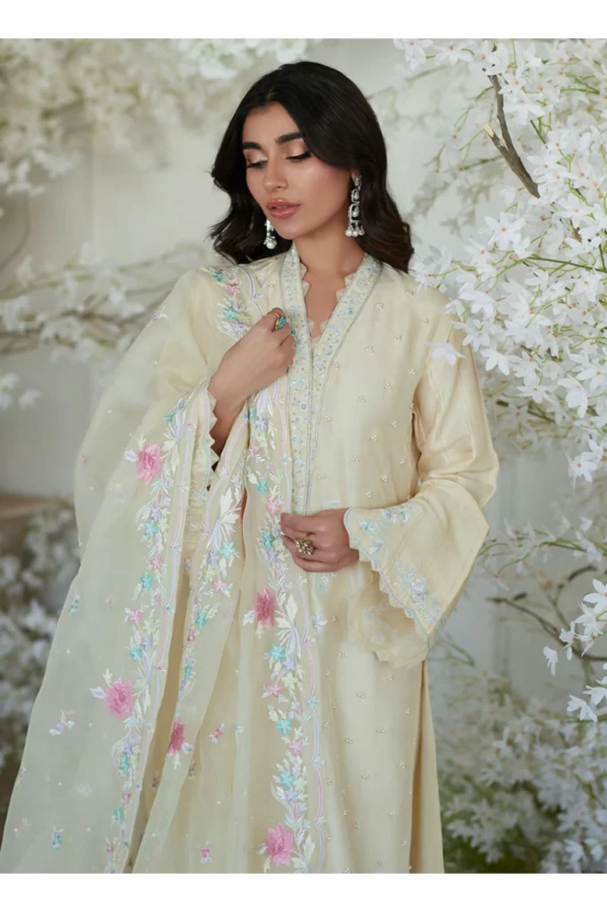Soliel Lemon Shirt and Dupatta - Image 4