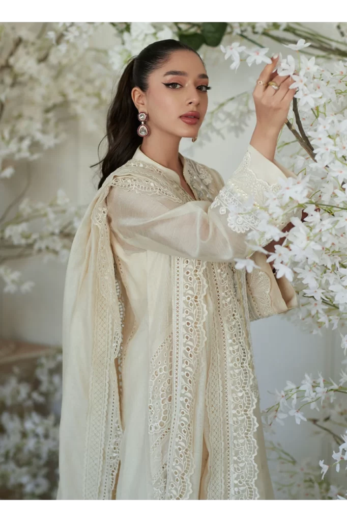 Paige Ivory Shirt and Dupatta - Image 4