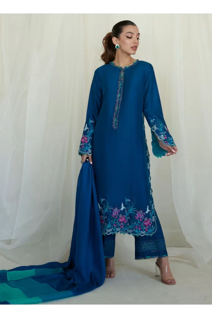 Lumira Teal Shirt and Dupatta - Image 2