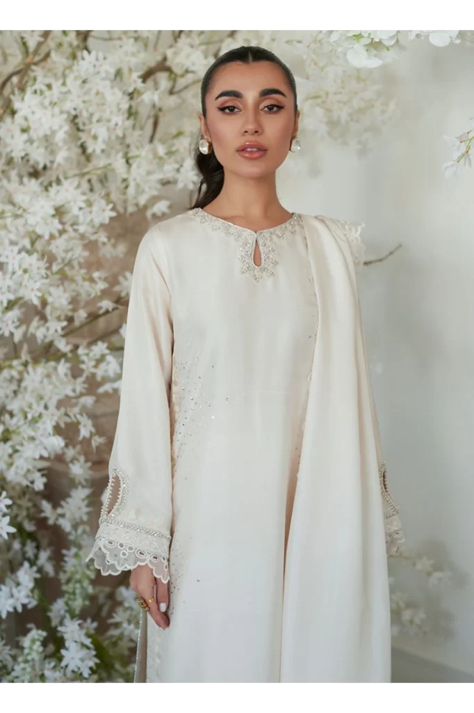 Sika Ivory Shirt and Dupatta - Image 5