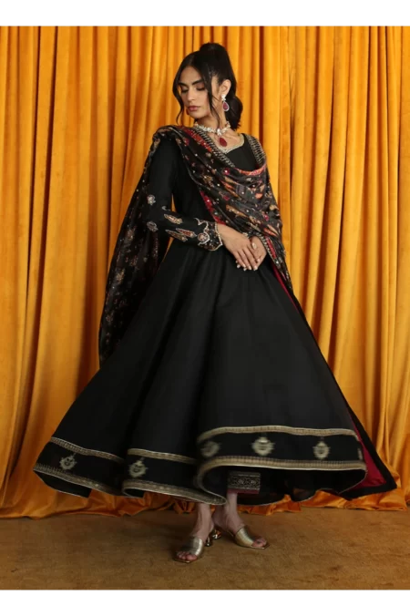 Lana Onyx Raw Silk Kalidaar - Image 2