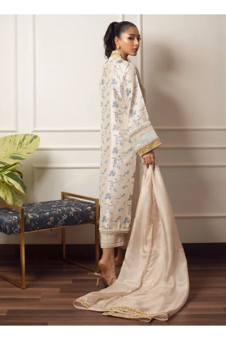 Amari Ivory Silk Shirt and Dupatta - Image 4