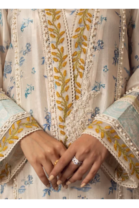 Amari Ivory Silk Shirt and Dupatta - Image 3