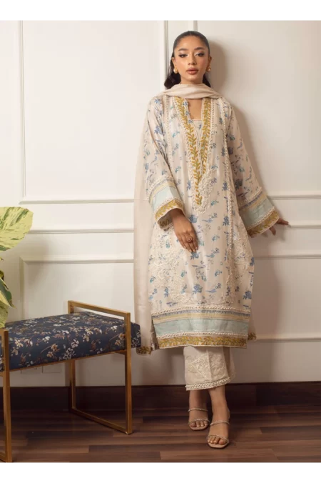 Amari Ivory Silk Shirt and Dupatta