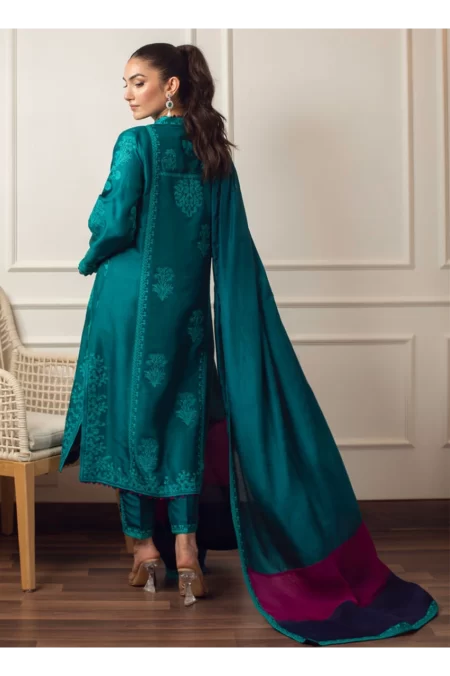 Saki Emerald Shirt and Dupatta - Image 4