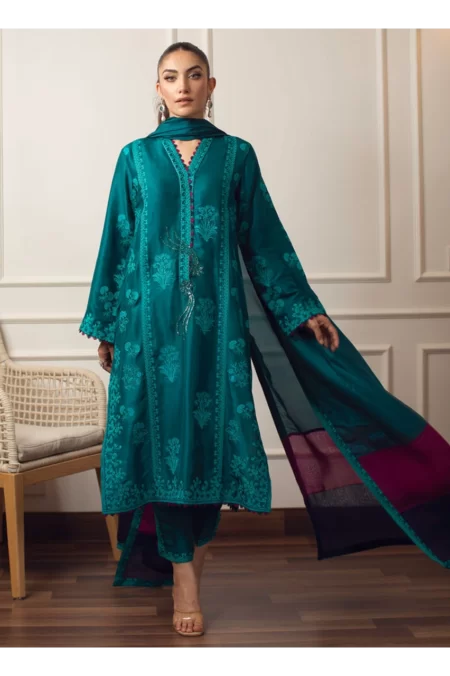 Saki Emerald Shirt and Dupatta