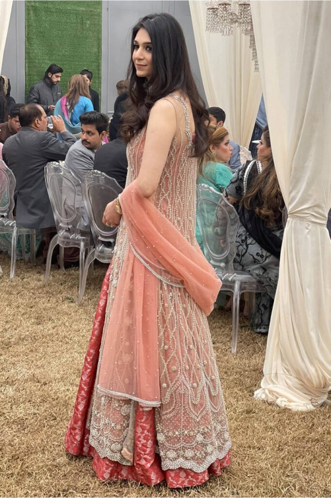 Frosty Gown With Lehenga And Dupatta - Image 4