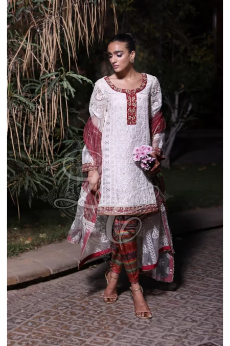 Boxy tunic with printed shalwar and dupatta