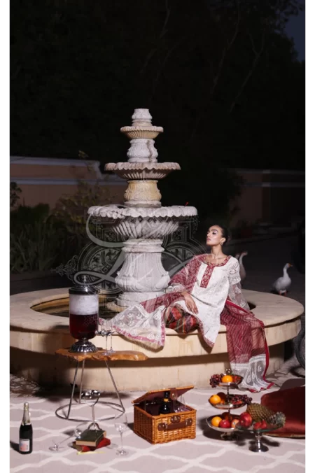 Boxy tunic with printed shalwar and dupatta - Image 4