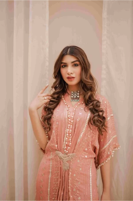 Peach Pink Kaftan - Image 2