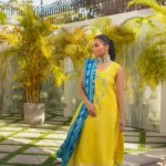 Yellow Block Printed Shirt with Block Printed Dupatta – SHK-937