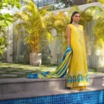 Yellow Block Printed Shirt with Block Printed Dupatta – SHK-937 - Image 2