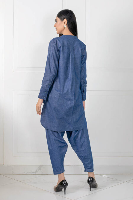 Denium Evil Eye Shirt+Denium Shalwar | SHK-714 - Image 3