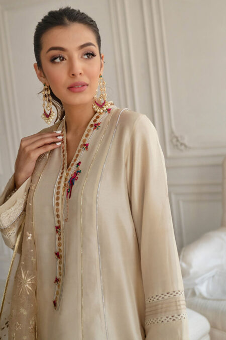 Stone Silk Shirt and Dupatta - Image 4