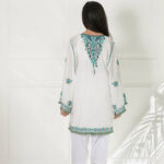 White Blue & Ferozi Block Print Firdouse | SHK-729 - Image 2