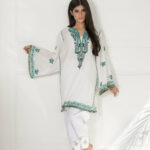 White Blue & Ferozi Block Print Firdouse | SHK-729 - Image 3