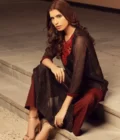 Red Camouflaging Embroidered Dress - Image 5