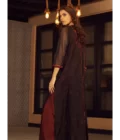 Red Camouflaging Embroidered Dress - Image 4