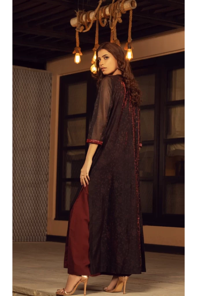 Red Camouflaging Embroidered Dress - Image 4