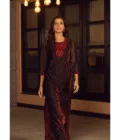 Red Camouflaging Embroidered Dress - Image 3
