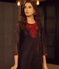 Red Camouflaging Embroidered Dress - Image 2