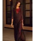 Red Camouflaging Embroidered Dress