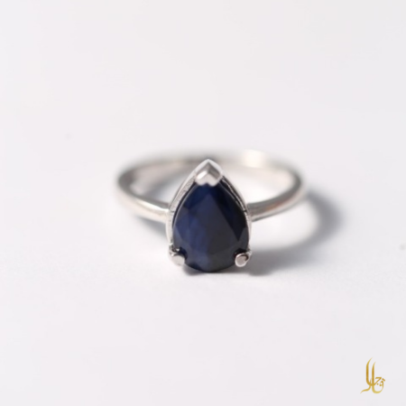 Pear Cut Sapphire Ring - September Birthstone - Image 3