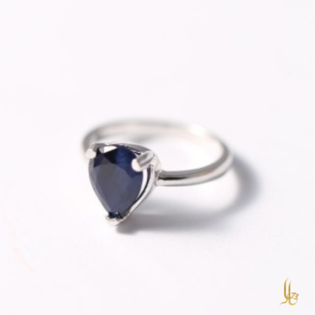 Pear Cut Sapphire Ring - September Birthstone - Image 2