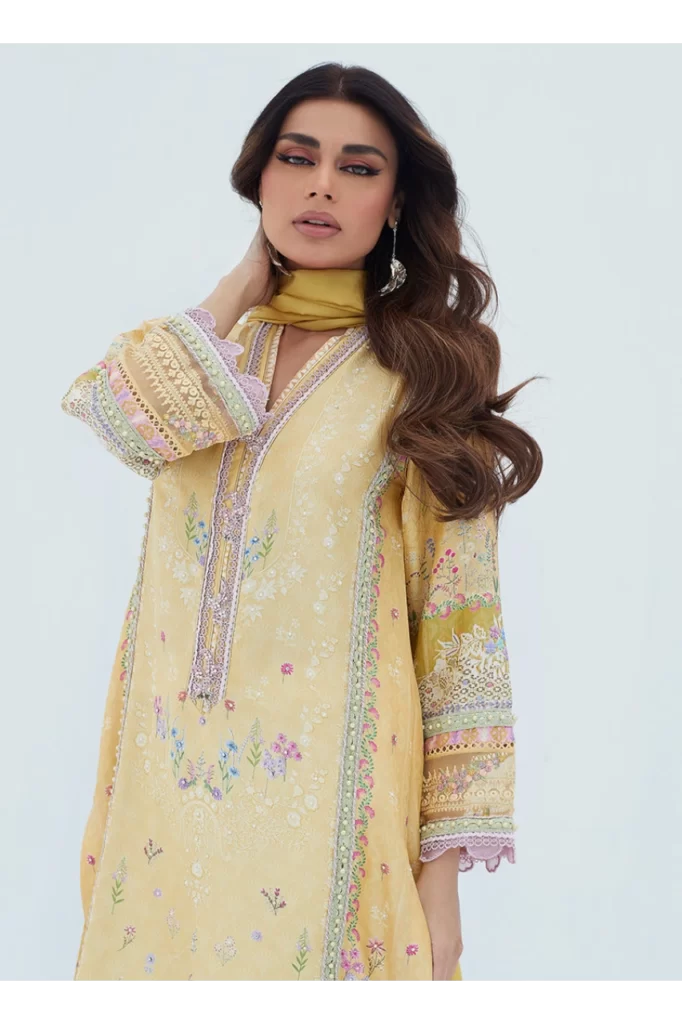 Lyma Lemon Shirt And Dupatta - Image 6