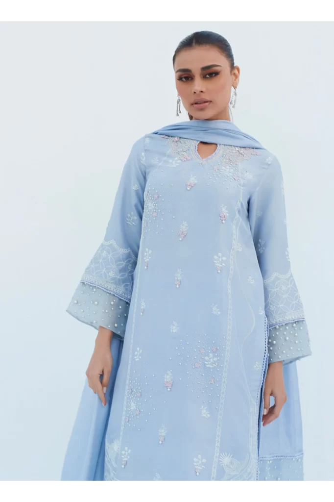 Sheryl Periwinkle Shirt And Dupatta - Image 5