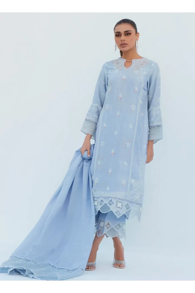 Sheryl Periwinkle Shirt And Dupatta