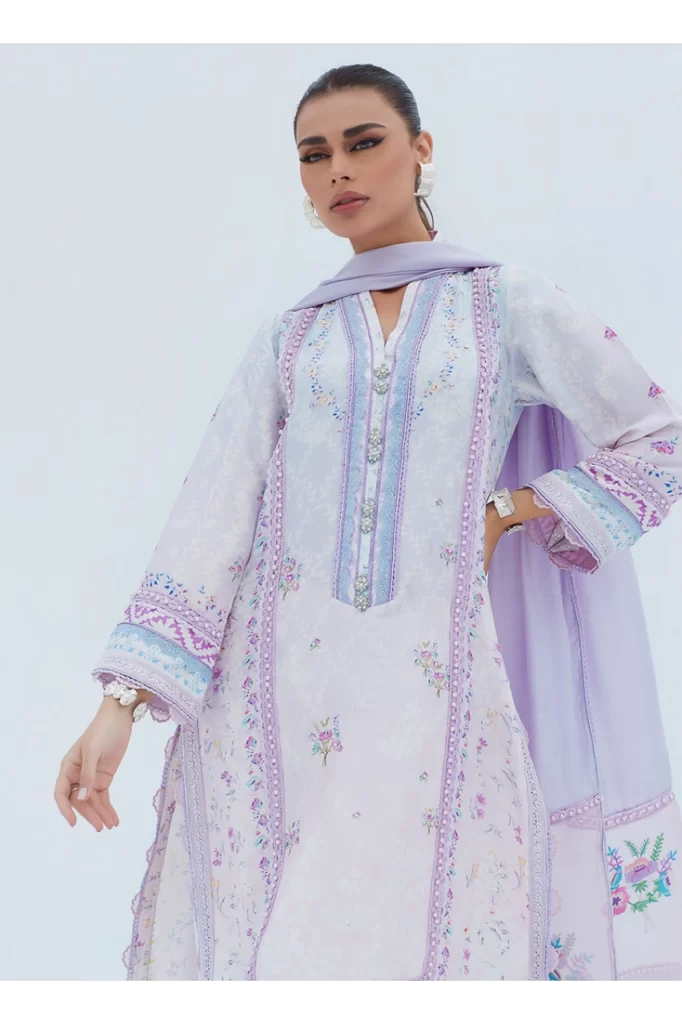 Liz Lilac Shirt And Dupatta - Image 2