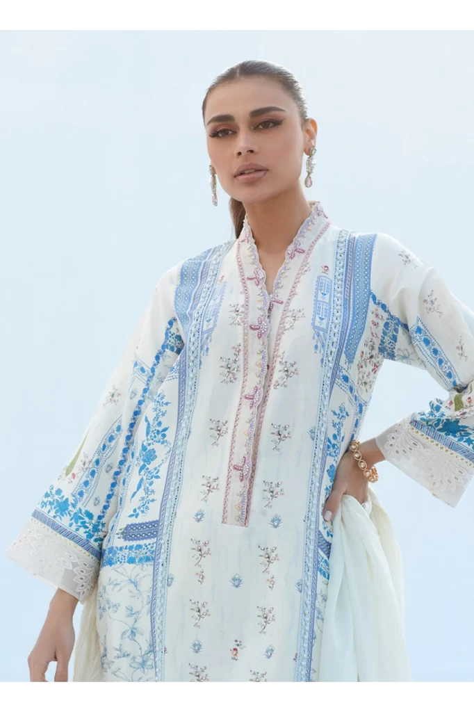 Erica Ivory Shirt And Dupatta - Image 3
