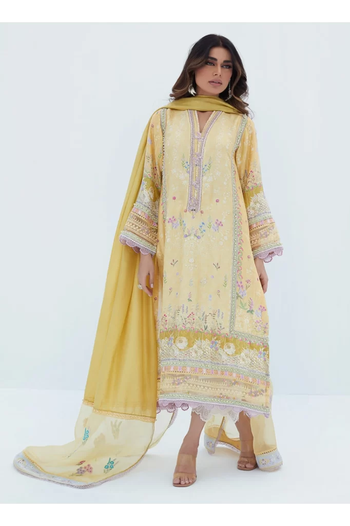 Lyma Lemon Shirt And Dupatta - Image 4