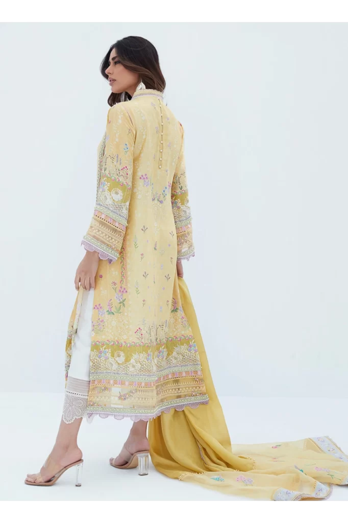Lyma Lemon Shirt And Dupatta - Image 5