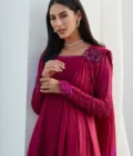 Viv Magenta Kalidaar with Draped Dupatta - Image 2