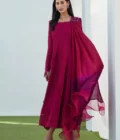 Viv Magenta Kalidaar with Draped Dupatta