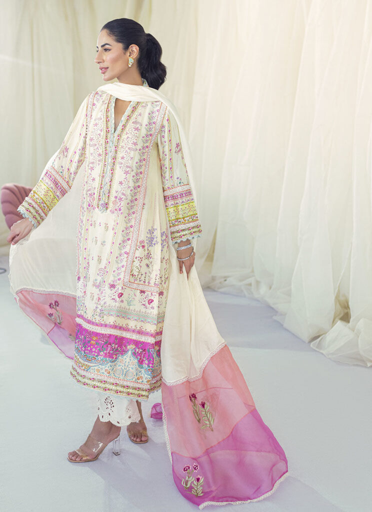 Lia Lemon Silk Shirt And Dupatta - Image 2