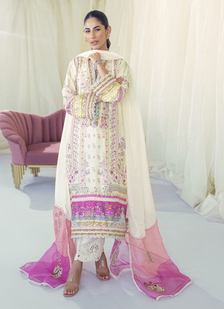 Lia Lemon Silk Shirt And Dupatta - Image 5