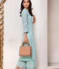 Light Blue Block Printed Shirt With Matching Azaar – Shk-1124 - Image 2