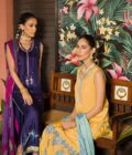 Mustard raw silk shirt with silver hand work paired with block printed gharara & dupatta - SHK-1134 ( Rtd ) - Image 6