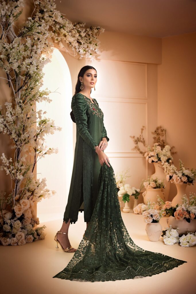Pine Green Rawsilk - Image 6
